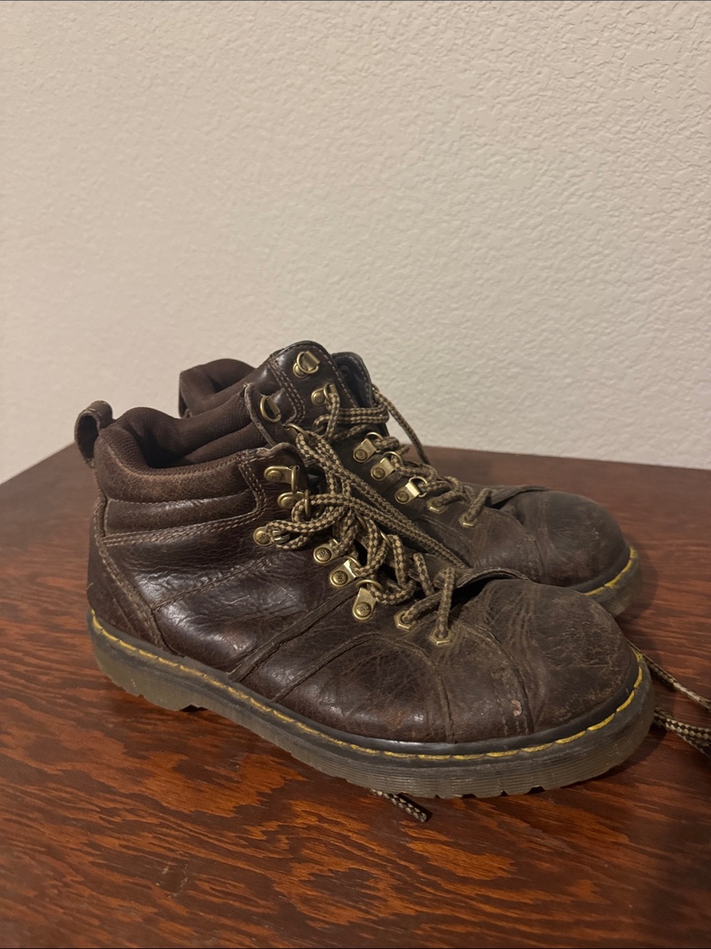 Vintage Dr. Marten Brown Leather Lace-Up Work Boots